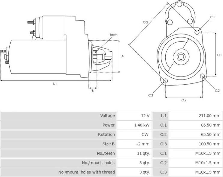 Valeo RSM14-10 - Starter autospares.lv