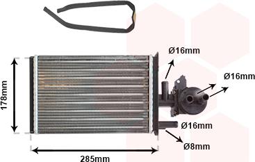 Van Wezel 40006173 - Heat Exchanger, interior heating autospares.lv