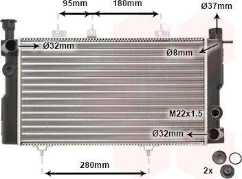 Van Wezel 40002096 - Radiator, engine cooling autospares.lv