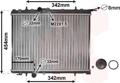 Van Wezel 40002189 - Radiator, engine cooling autospares.lv