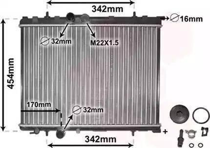 Ava Quality Cooling PE2189 - Radiator, engine cooling autospares.lv