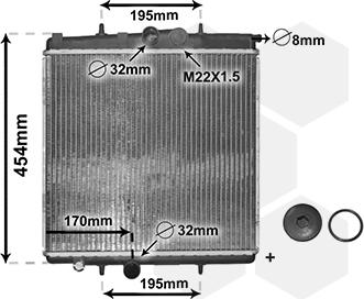 Van Wezel 40002188 - Radiator, engine cooling autospares.lv