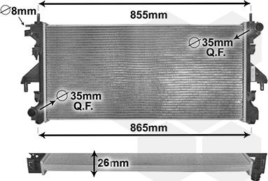 Van Wezel 40002309 - Radiator, engine cooling autospares.lv