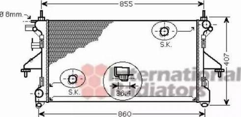 Van Wezel 40002305 - Radiator, engine cooling autospares.lv