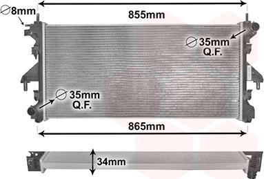 Van Wezel 40002308 - Radiator, engine cooling autospares.lv