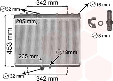 Van Wezel 40002249 - Radiator, engine cooling autospares.lv