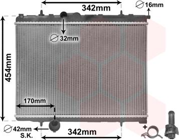 Van Wezel 40002247 - Radiator, engine cooling autospares.lv