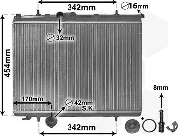 Van Wezel 40002210 - Radiator, engine cooling autospares.lv