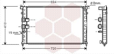 Van Wezel 40002231 - Radiator, engine cooling autospares.lv