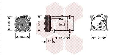 Van Wezel 4000K066 - Compressor, air conditioning autospares.lv