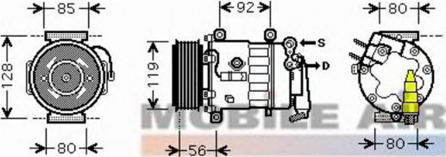 Van Wezel 4000K329 - Compressor, air conditioning autospares.lv