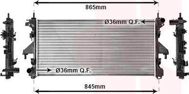 Van Wezel 40012305 - Radiator, engine cooling autospares.lv