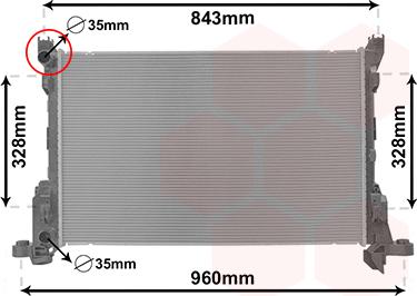 Van Wezel 43002623 - Radiator, engine cooling autospares.lv