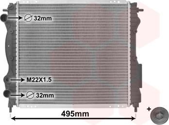 Van Wezel 43002129 - Radiator, engine cooling autospares.lv