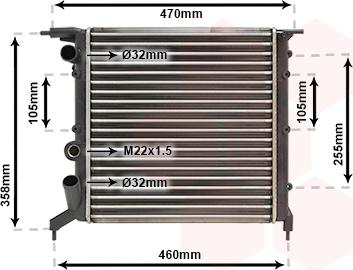 Van Wezel 43002121 - Radiator, engine cooling autospares.lv