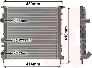 Van Wezel 43002260 - Radiator, engine cooling autospares.lv