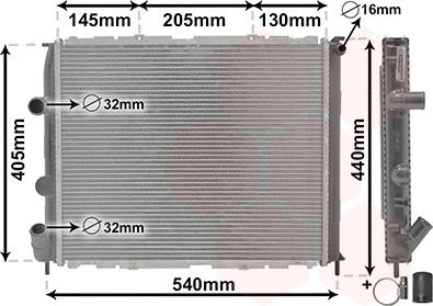 Van Wezel 43002268 - Radiator, engine cooling autospares.lv