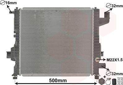 Van Wezel 43002262 - Radiator, engine cooling autospares.lv