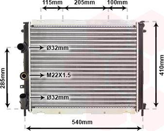 Van Wezel 43002231 - Radiator, engine cooling autospares.lv