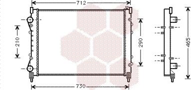 Van Wezel 43002233 - Radiator, engine cooling autospares.lv