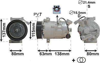 Van Wezel 4300K491 - Compressor, air conditioning autospares.lv