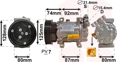 Van Wezel 4300K452 - Compressor, air conditioning autospares.lv