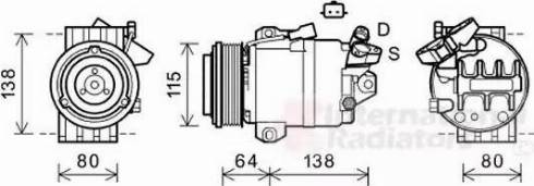 Van Wezel 4300K565 - Compressor, air conditioning autospares.lv