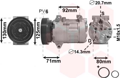 Van Wezel 4300K103 - Compressor, air conditioning autospares.lv