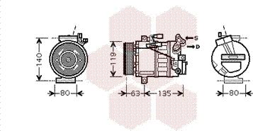 Van Wezel 4300K392 - Compressor, air conditioning autospares.lv