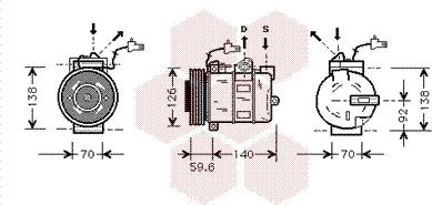 Van Wezel 4700K054 - Compressor, air conditioning autospares.lv