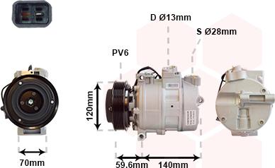 Van Wezel 4700K065 - Compressor, air conditioning autospares.lv