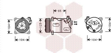 Van Wezel 5900K059 - Compressor, air conditioning autospares.lv