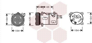 Van Wezel 5900K030 - Compressor, air conditioning autospares.lv