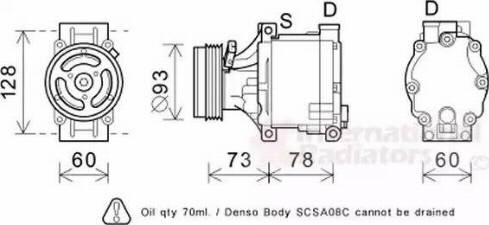 Van Wezel 5100K099 - Compressor, air conditioning autospares.lv