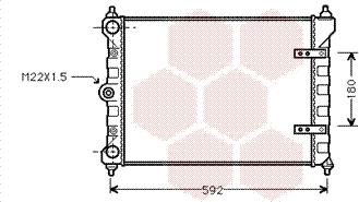 Van Wezel 58002095 - Radiator, engine cooling autospares.lv