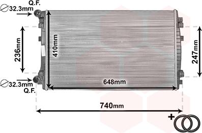 Van Wezel 58002338 - Radiator, engine cooling autospares.lv