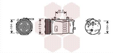 Van Wezel 5800K046 - Compressor, air conditioning autospares.lv