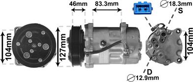 Van Wezel 5800K050 - Compressor, air conditioning autospares.lv