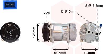 Van Wezel 5800K164 - Compressor, air conditioning autospares.lv