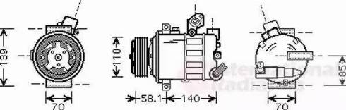 Van Wezel 5800K302 - Compressor, air conditioning autospares.lv