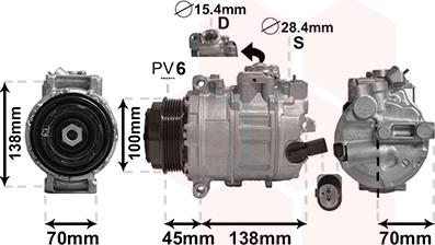 Van Wezel 5800K384 - Compressor, air conditioning autospares.lv