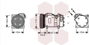 Van Wezel 5800K281 - Compressor, air conditioning autospares.lv