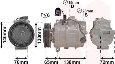 Van Wezel 5801K706 - Compressor, air conditioning autospares.lv