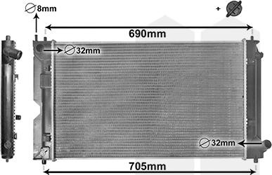 Van Wezel 53002403 - Radiator, engine cooling autospares.lv