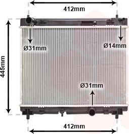 Van Wezel 53002358 - Radiator, engine cooling autospares.lv