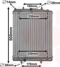 Van Wezel 53002364 - Radiator, engine cooling autospares.lv