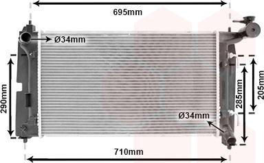 Van Wezel 53002290 - Radiator, engine cooling autospares.lv