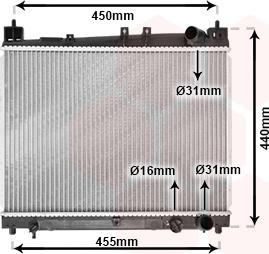 Van Wezel 53002258 - Radiator, engine cooling autospares.lv