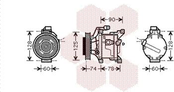 Van Wezel 5300K445 - Compressor, air conditioning autospares.lv