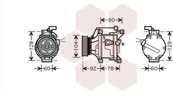 Van Wezel 5300K446 - Compressor, air conditioning autospares.lv